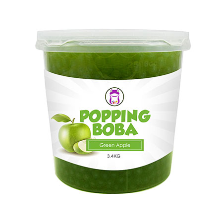 Boba Reventado De Manzana Verde